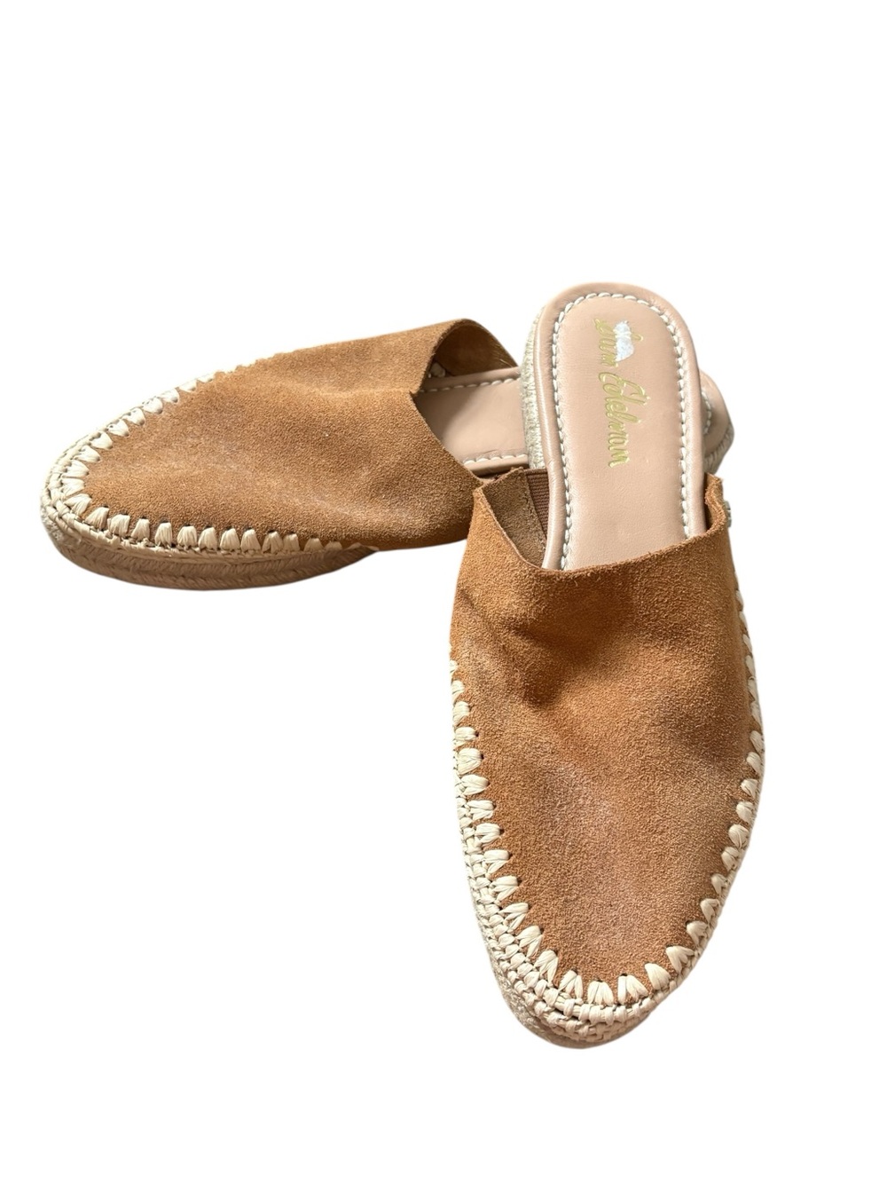 Sam Edelman Austin Suede Espadrille Mules Tan Brown Slip On Size 7.5